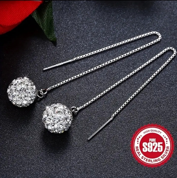 🎄925 Sterling Silver Threader Earrings - Picture 5 of 5